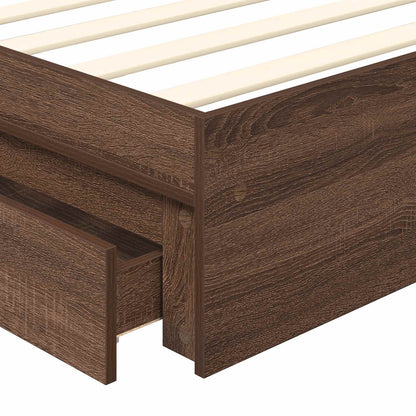 vidaXL Aufbewahrungsbett Braun Eichen-Optik 90 x 190 cm Holzwerkstoff