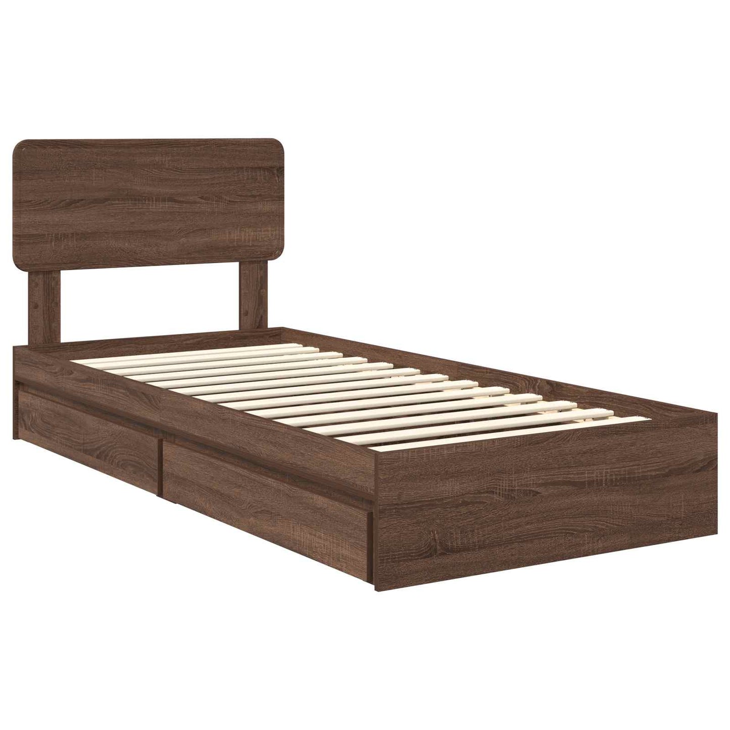 vidaXL Aufbewahrungsbett Braun Eichen-Optik 90 x 190 cm Holzwerkstoff