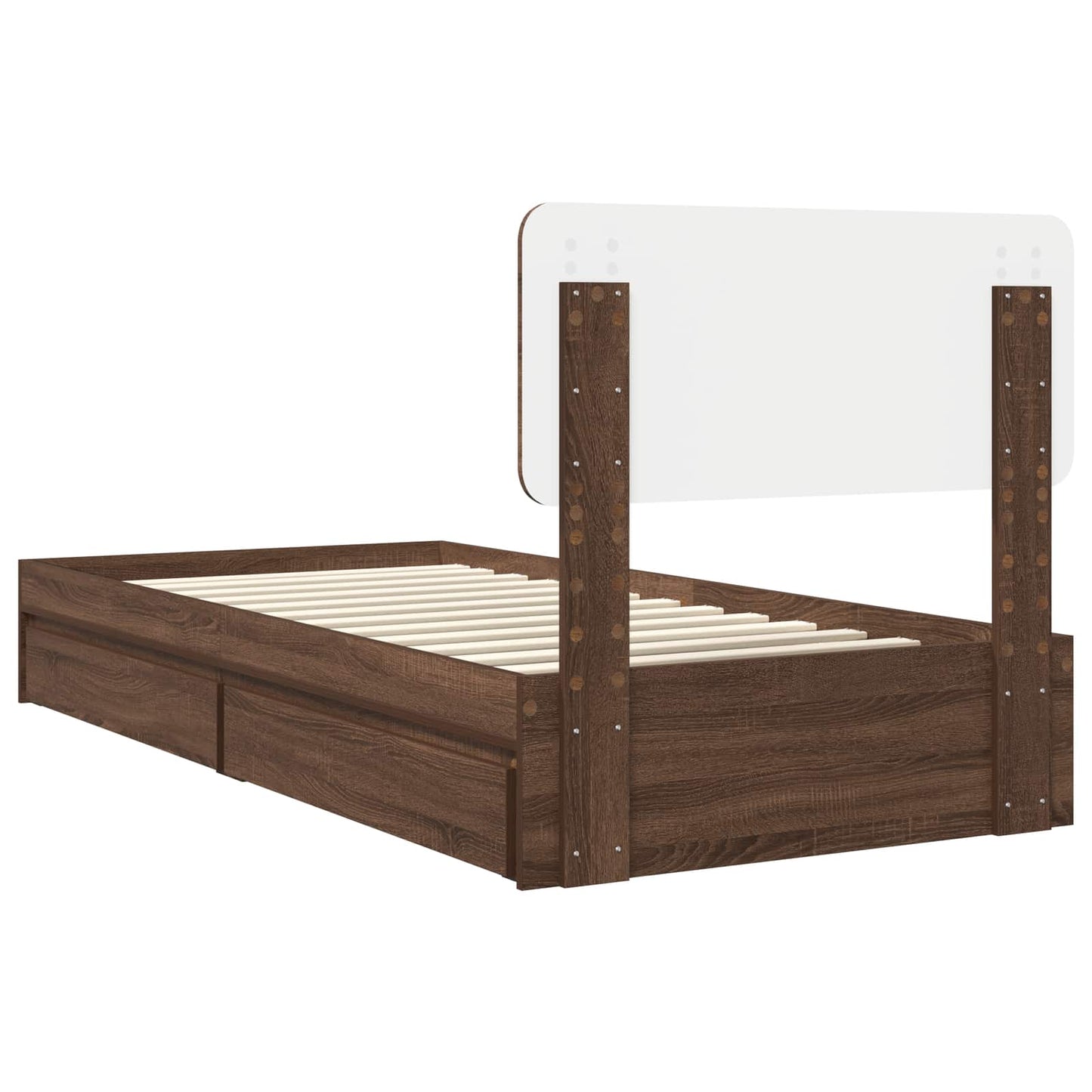 vidaXL Aufbewahrungsbett Braun Eichen-Optik 90 x 190 cm Holzwerkstoff