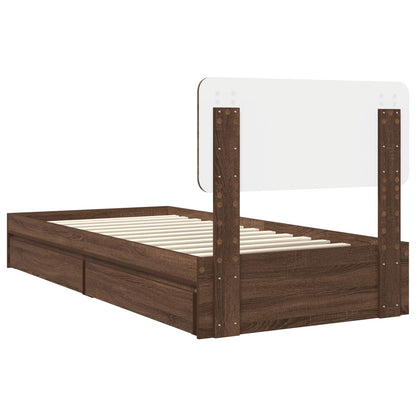 vidaXL Aufbewahrungsbett Braun Eichen-Optik 90 x 190 cm Holzwerkstoff