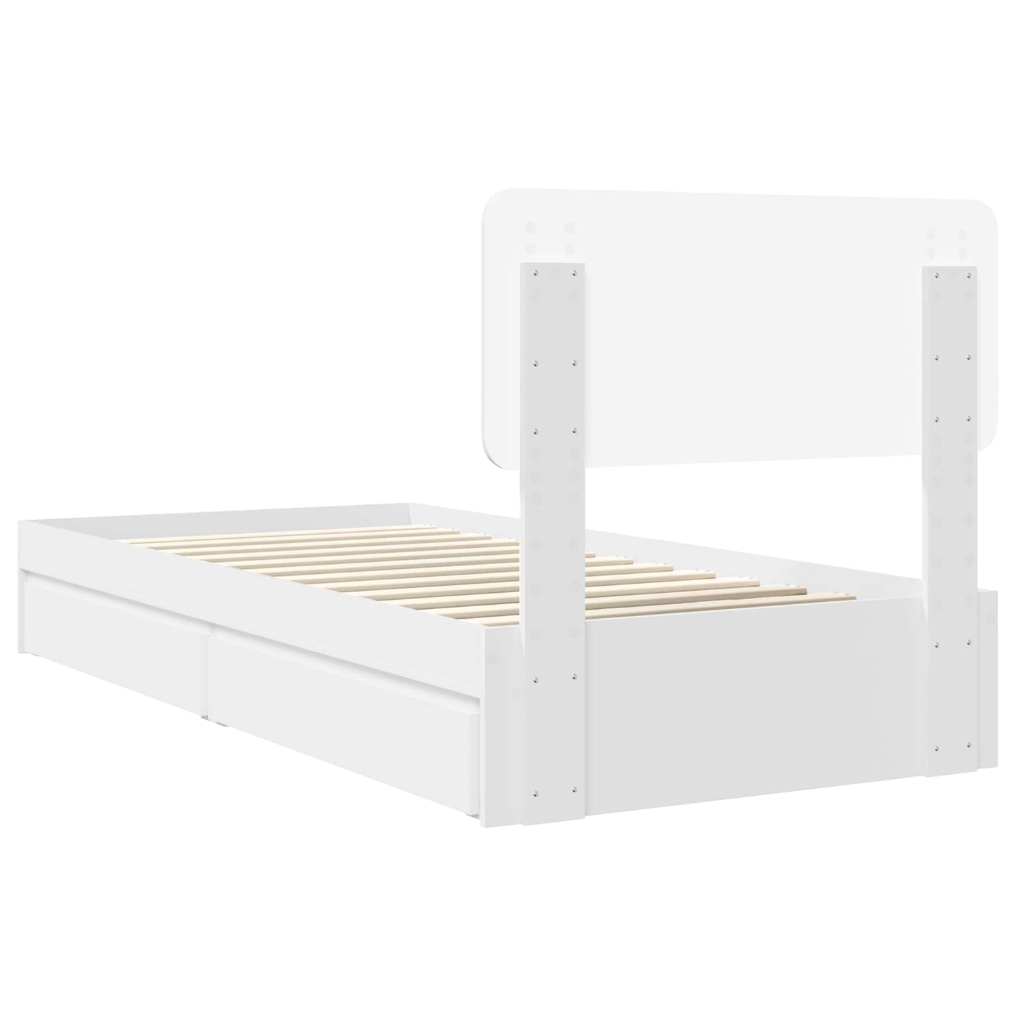 vidaXL Aufbewahrungsbett mit Kopfteil Weiß 75 x 190 cm Holzwerkstoff