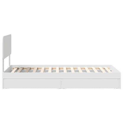 vidaXL Aufbewahrungsbett mit Kopfteil Weiß 75 x 190 cm Holzwerkstoff