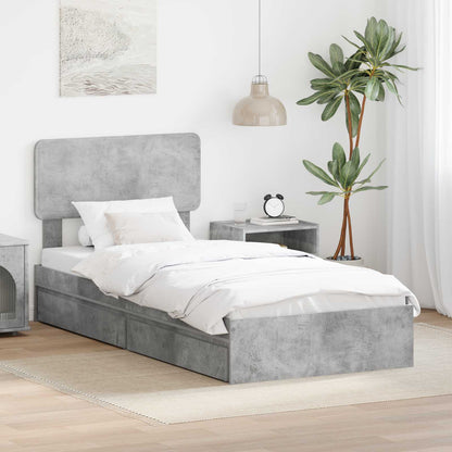 vidaXL Aufbewahrungsbett Beton Grau 70 x 190 cm Holzwerkstoff