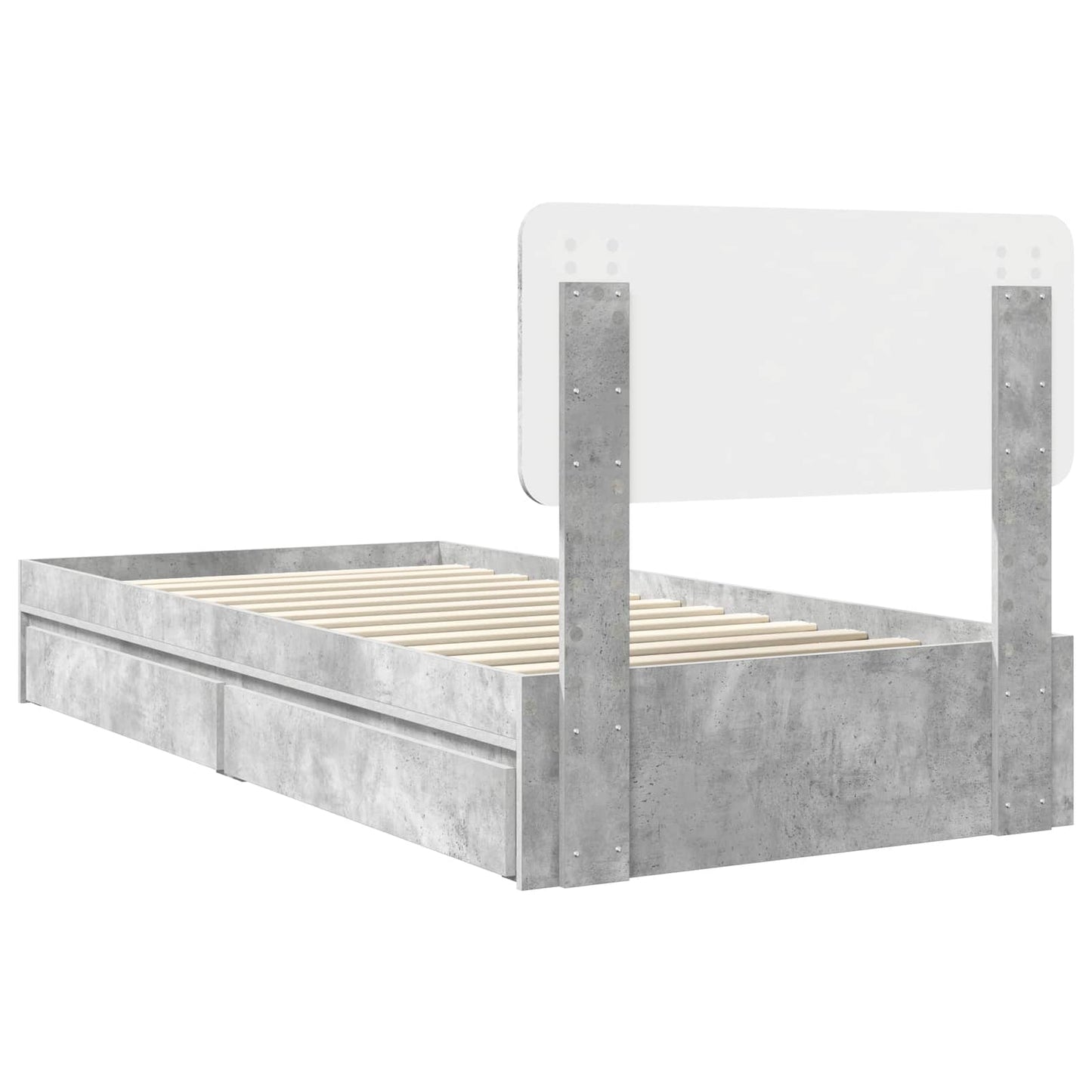 vidaXL Aufbewahrungsbett Beton Grau 70 x 190 cm Holzwerkstoff
