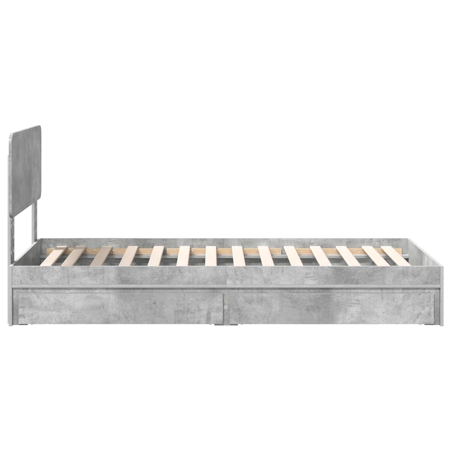 vidaXL Aufbewahrungsbett Beton Grau 70 x 190 cm Holzwerkstoff