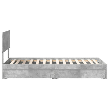 vidaXL Aufbewahrungsbett Beton Grau 70 x 190 cm Holzwerkstoff