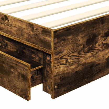 vidaXL Aufbewahrungsbett Geräucherte Eiche 75 x 190 cm Holzwerkstoff