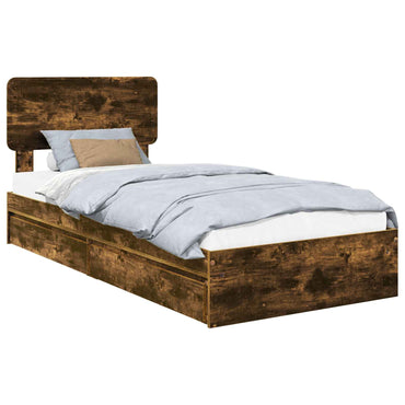 vidaXL Aufbewahrungsbett Geräucherte Eiche 75 x 190 cm Holzwerkstoff
