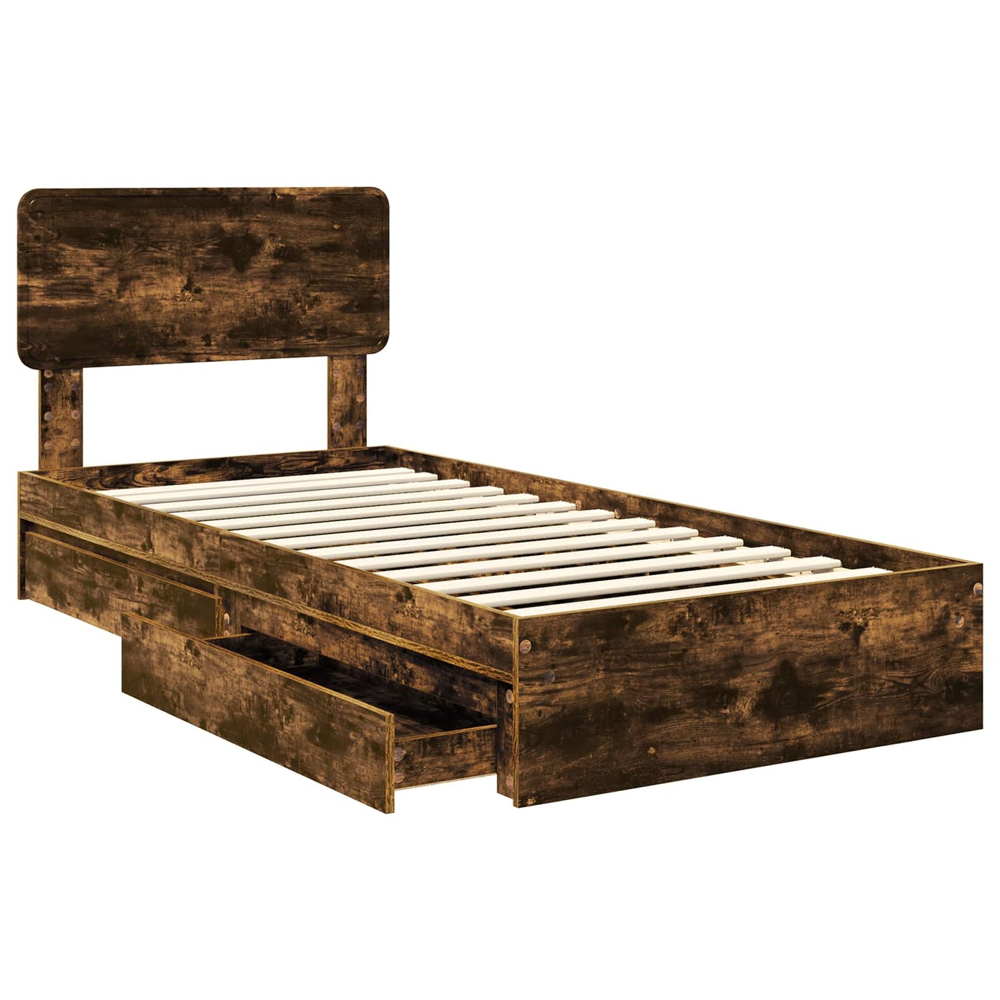 vidaXL Aufbewahrungsbett Geräucherte Eiche 75 x 190 cm Holzwerkstoff