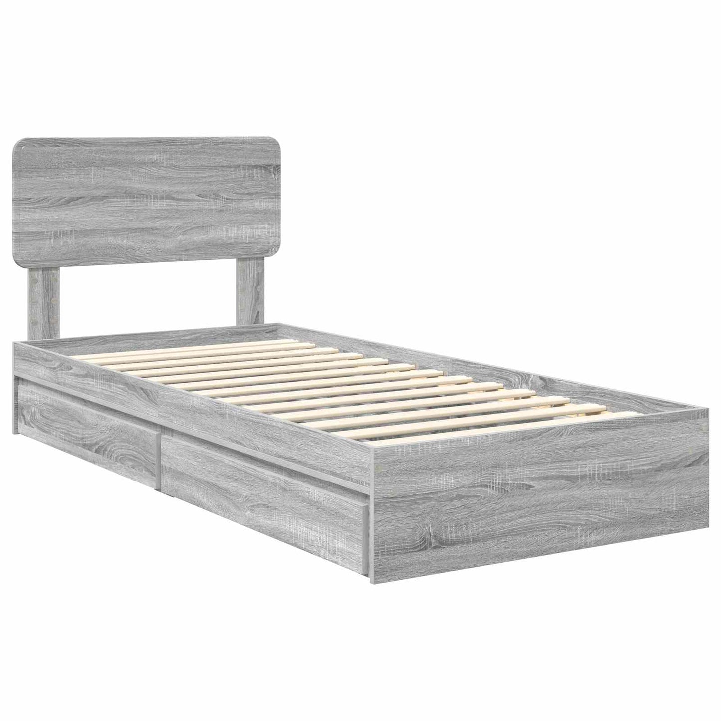 vidaXL Aufbewahrungsbett Graues Sonoma 75 x 190 cm Holzwerkstoff