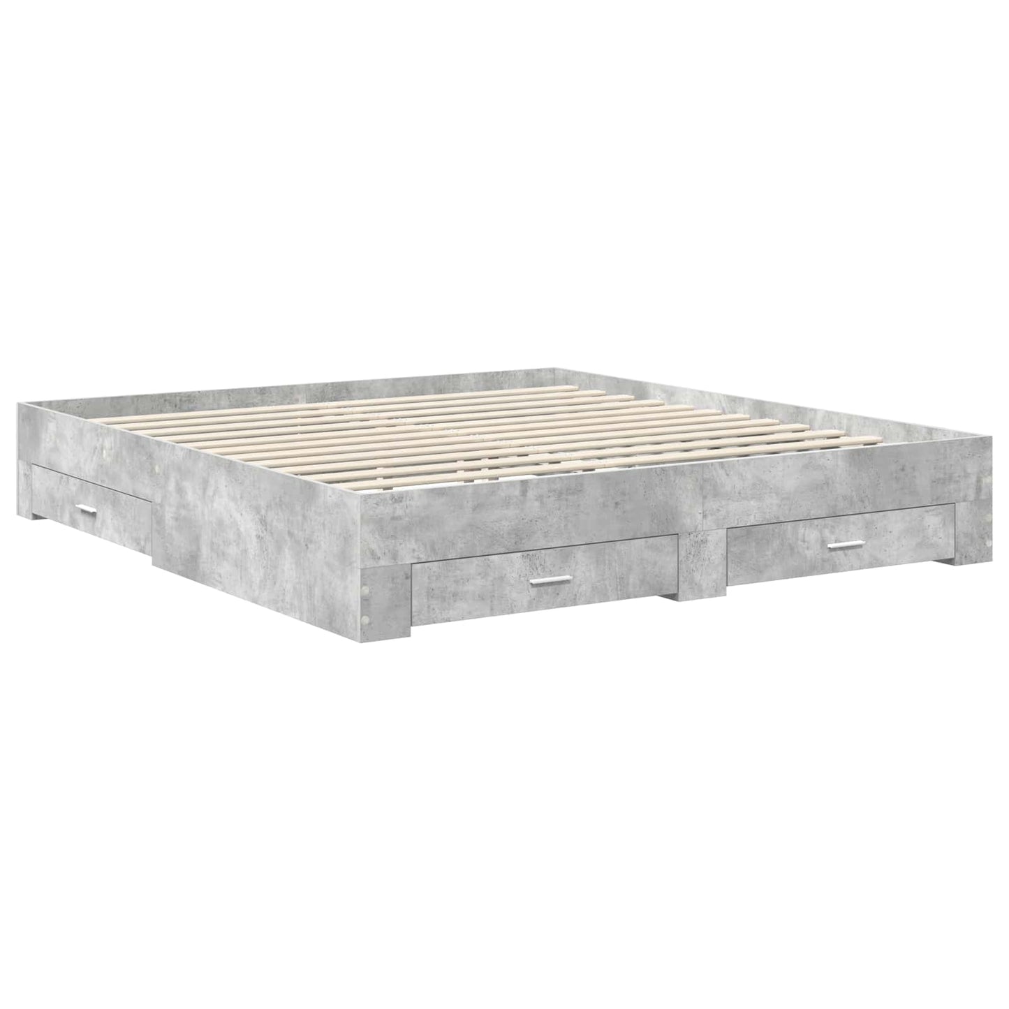 vidaXL Bettrahmen mit Kopfteil Beton Grau 200 x 200 cm Holzwerkstoff