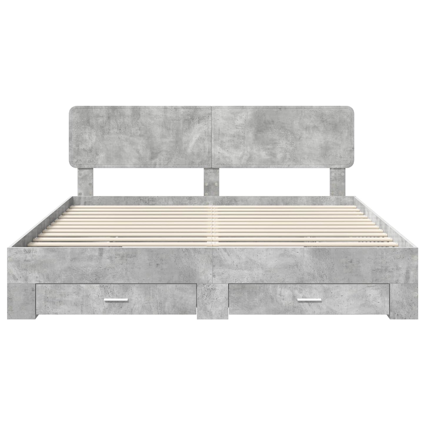vidaXL Bettrahmen mit Kopfteil Beton Grau 200 x 200 cm Holzwerkstoff