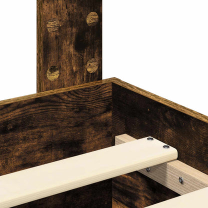 vidaXL Cadre de lit Chêne fumé 200 x 200 cm Bois d'ingénierie