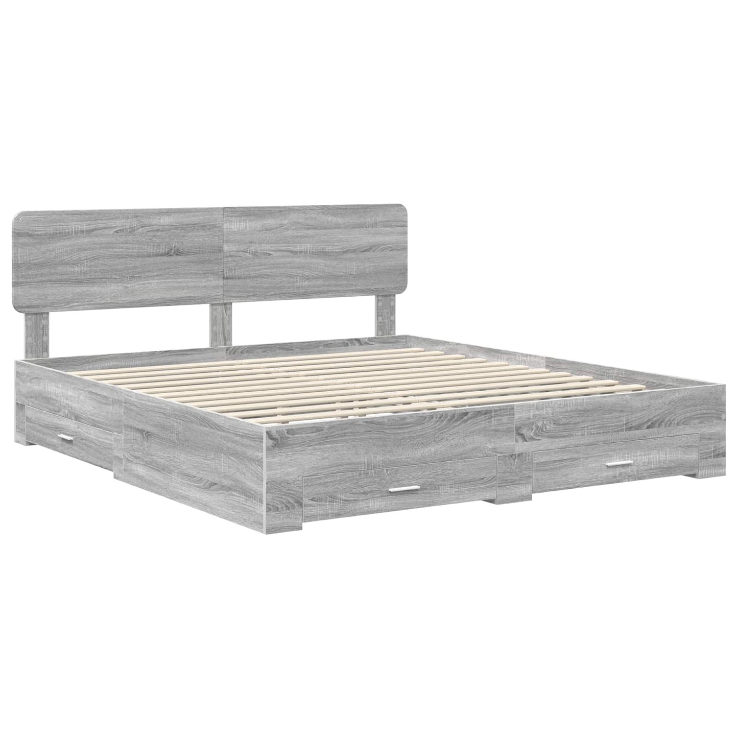 vidaXL Bettrahmen Graues Sonoma 200 x 200 cm Holzwerkstoff