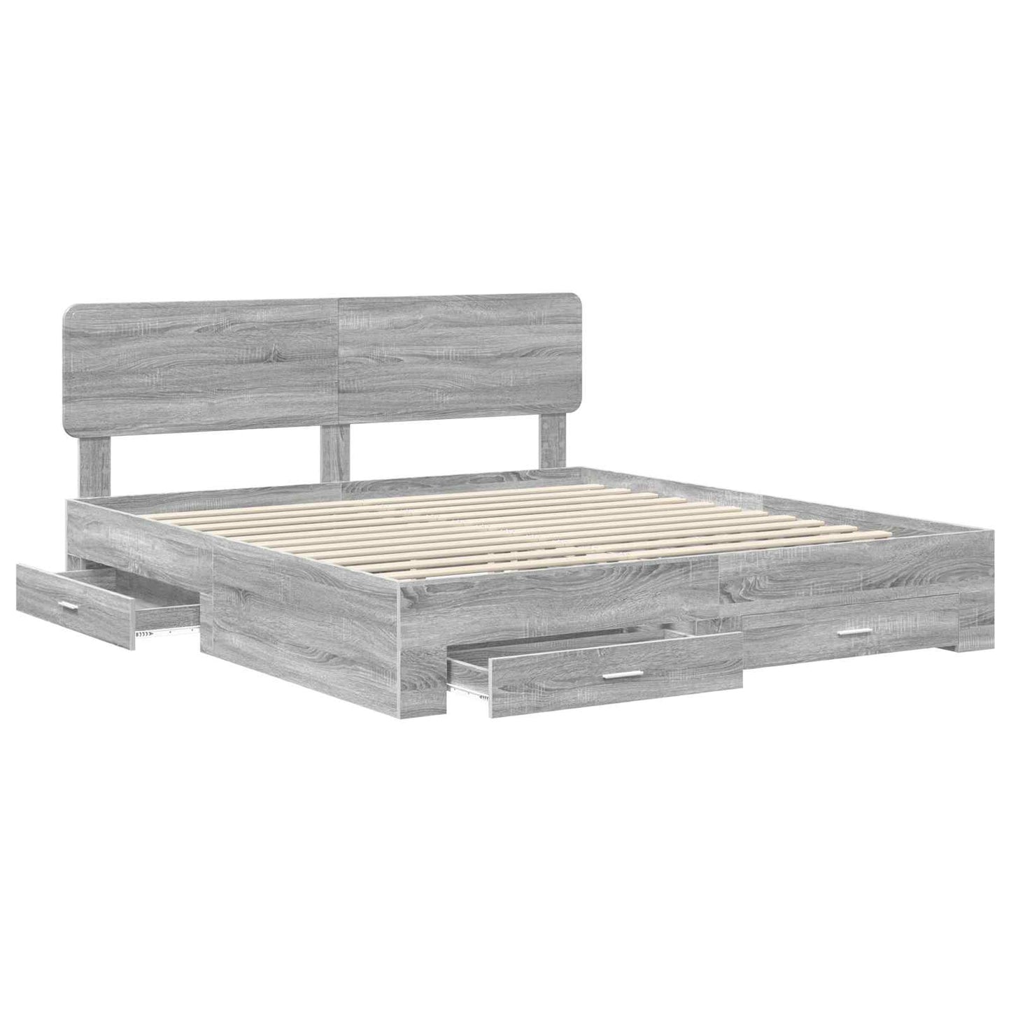 vidaXL Bettrahmen Graues Sonoma 200 x 200 cm Holzwerkstoff