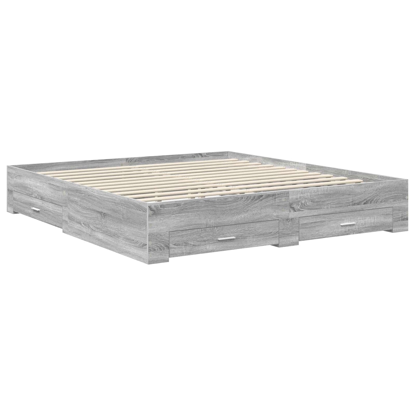 vidaXL Bettrahmen Graues Sonoma 200 x 200 cm Holzwerkstoff