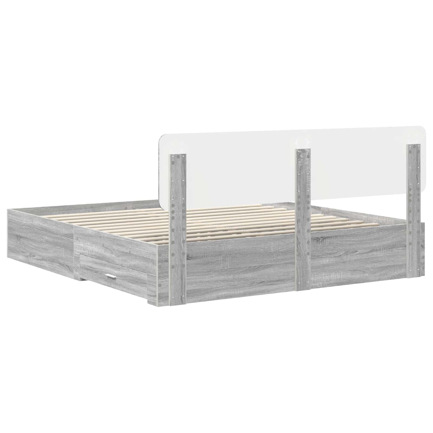 vidaXL Bettrahmen Graues Sonoma 200 x 200 cm Holzwerkstoff