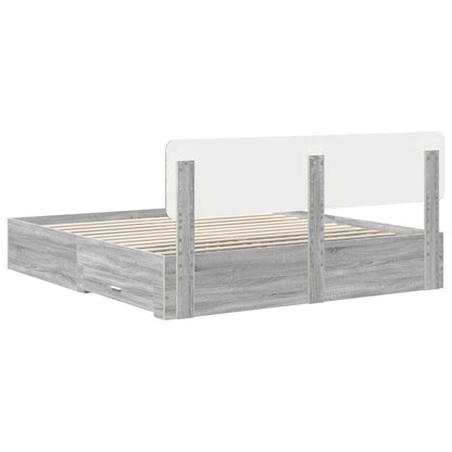 vidaXL Bettrahmen Graues Sonoma 200 x 200 cm Holzwerkstoff