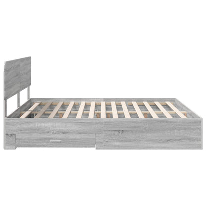 vidaXL Bettrahmen Graues Sonoma 200 x 200 cm Holzwerkstoff