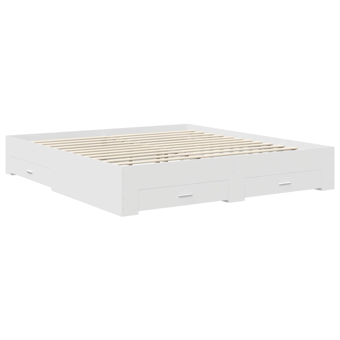 vidaXL Cadre de lit avec tête de lit Blanc 180 x 200 cm Bois d'ingénierie