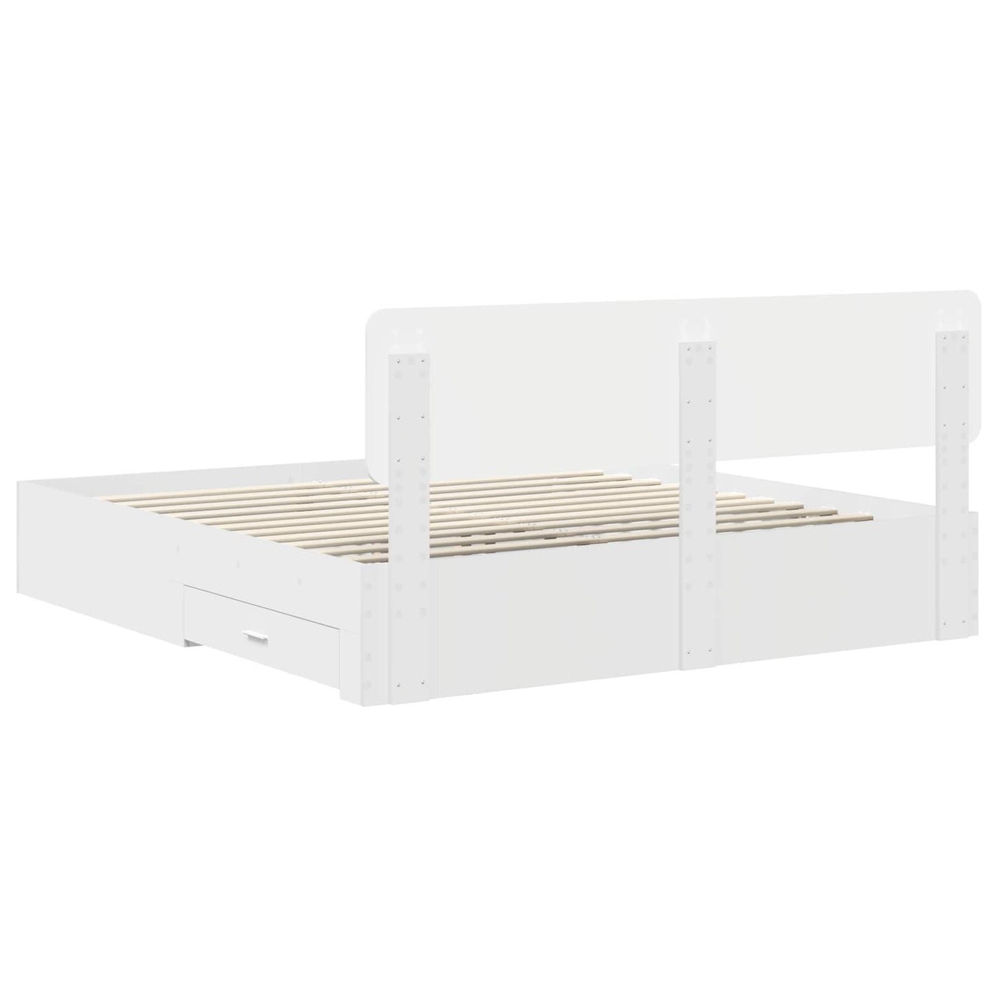 vidaXL Cadre de lit avec tête de lit Blanc 180 x 200 cm Bois d'ingénierie
