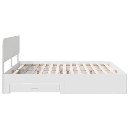 vidaXL Cadre de lit avec tête de lit Blanc 180 x 200 cm Bois d'ingénierie