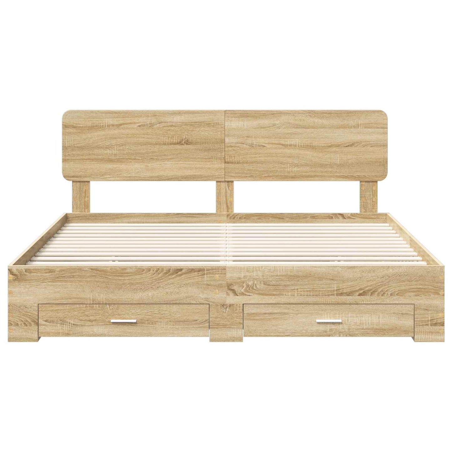 vidaXL Bettrahmen mit Kopfteil Sonoma-Eiche 180 x 200 cm Holzwerkstoff