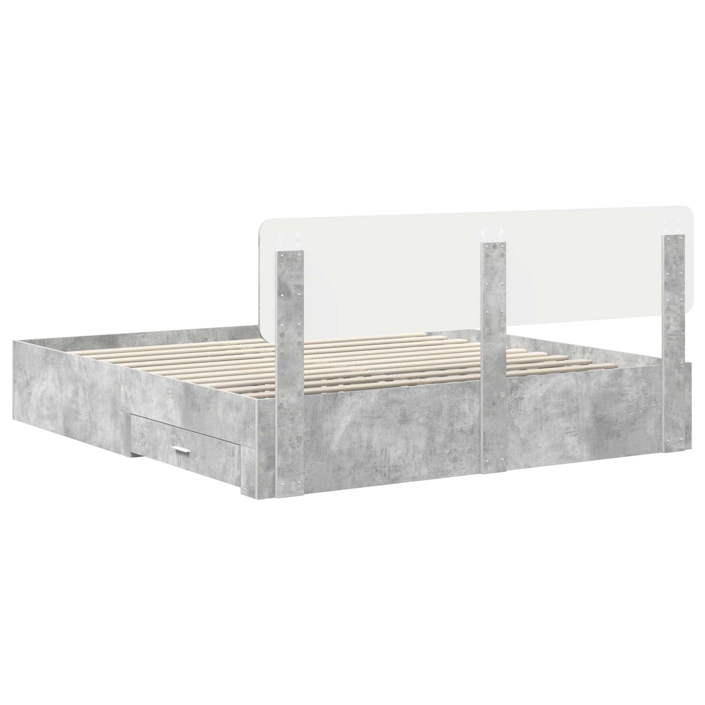 vidaXL Bettrahmen mit Kopfteil Beton Grau 180 x 200 cm Holzwerkstoff