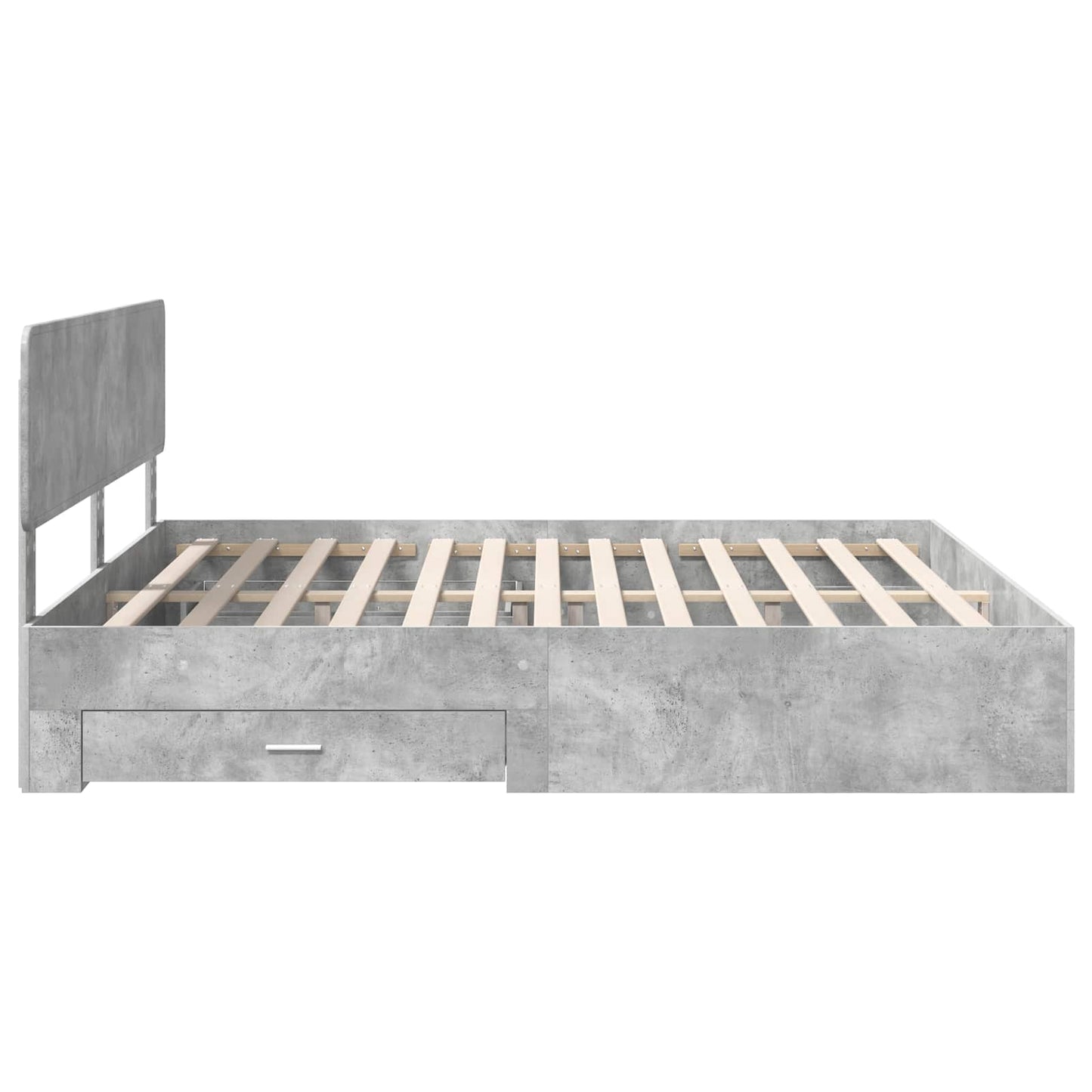 vidaXL Bettrahmen mit Kopfteil Beton Grau 180 x 200 cm Holzwerkstoff