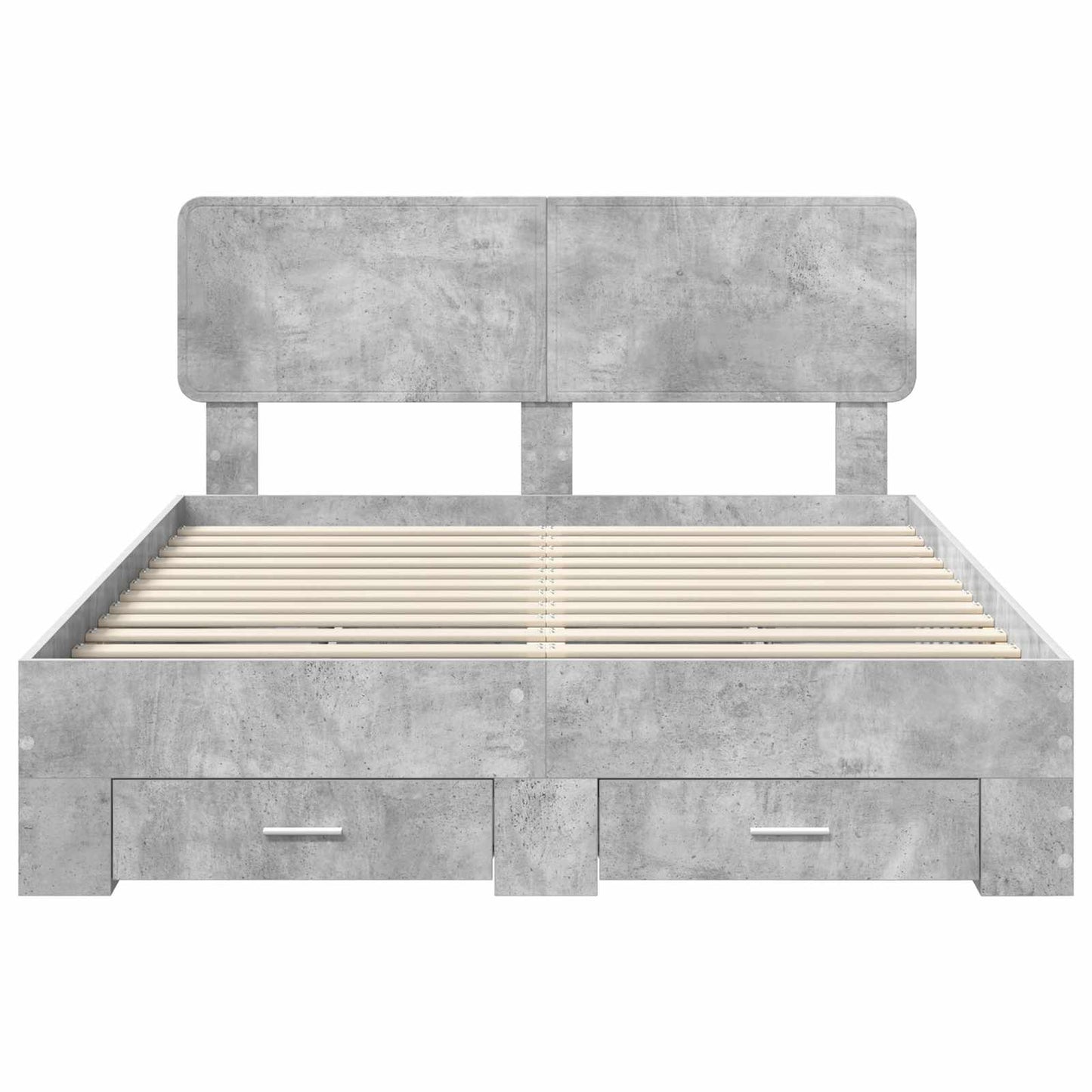 vidaXL Bettrahmen mit Kopfteil Beton Grau 160 x 200 cm Holzwerkstoff