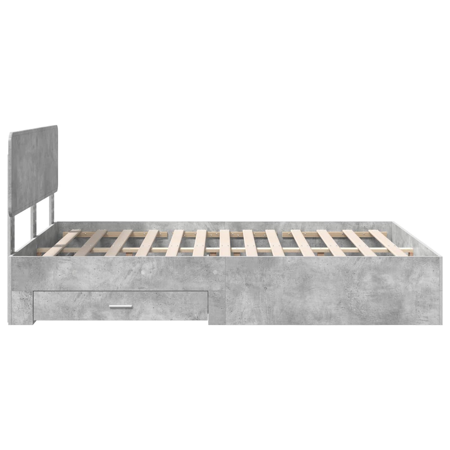 vidaXL Bettrahmen mit Kopfteil Beton Grau 160 x 200 cm Holzwerkstoff