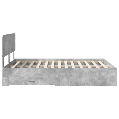 vidaXL Bettrahmen mit Kopfteil Beton Grau 160 x 200 cm Holzwerkstoff