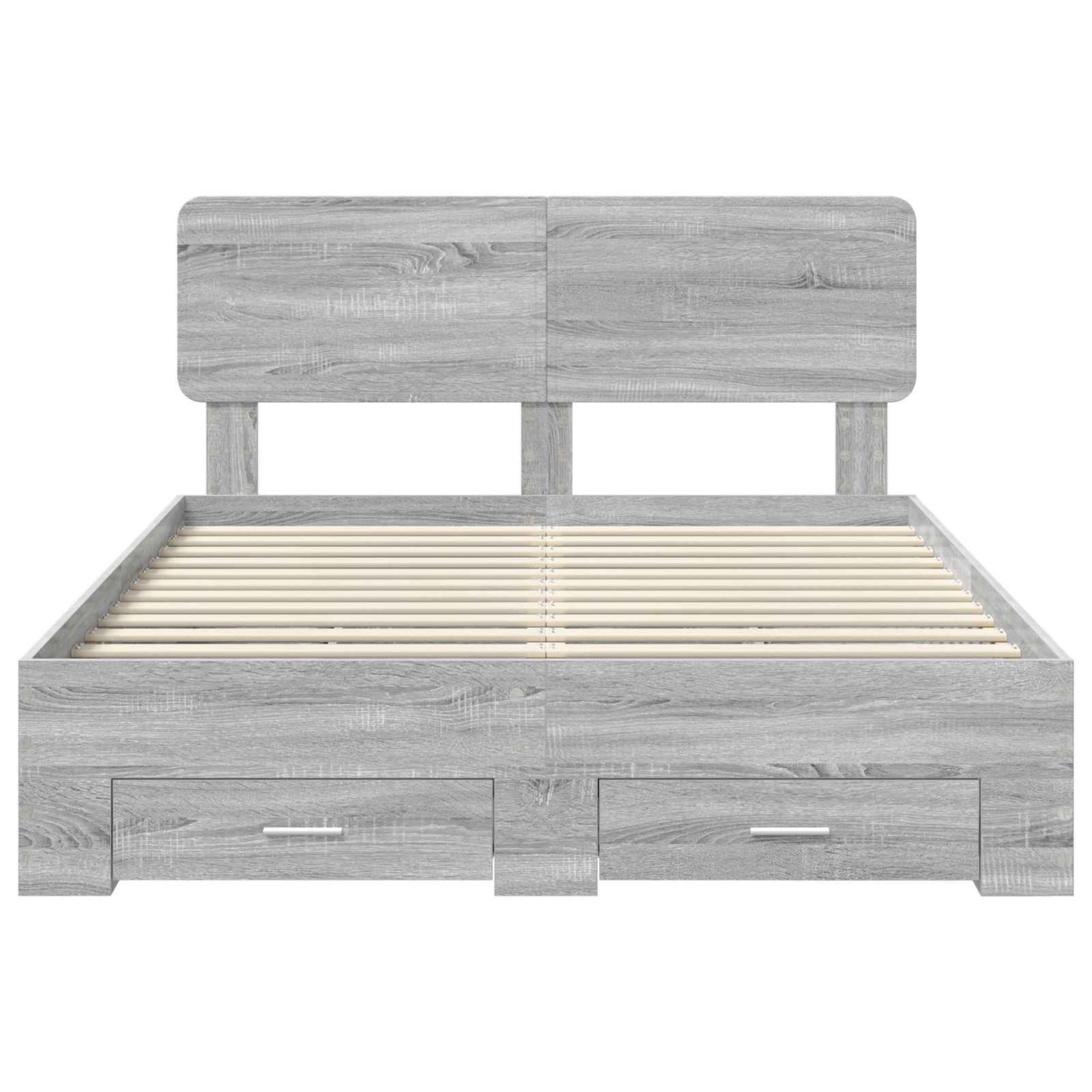 vidaXL Bettrahmen Graues Sonoma 160 x 200 cm Holzwerkstoff