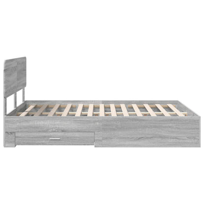vidaXL Bettrahmen Graues Sonoma 160 x 200 cm Holzwerkstoff