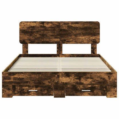vidaXL Bettrahmen Geräucherte Eiche 150 x 200 cm Holzwerkstoff