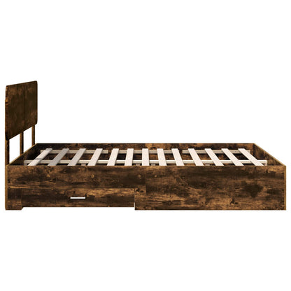 vidaXL Bettrahmen Geräucherte Eiche 150 x 200 cm Holzwerkstoff