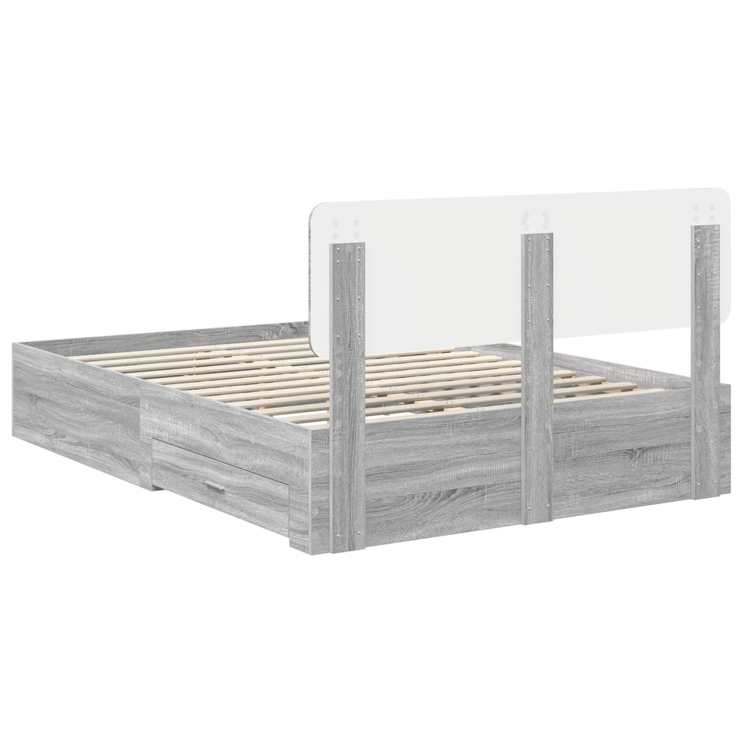 vidaXL Bettrahmen Graues Sonoma 140 x 200 cm Holzwerkstoff