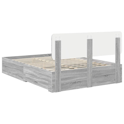 vidaXL Bettrahmen Graues Sonoma 140 x 200 cm Holzwerkstoff