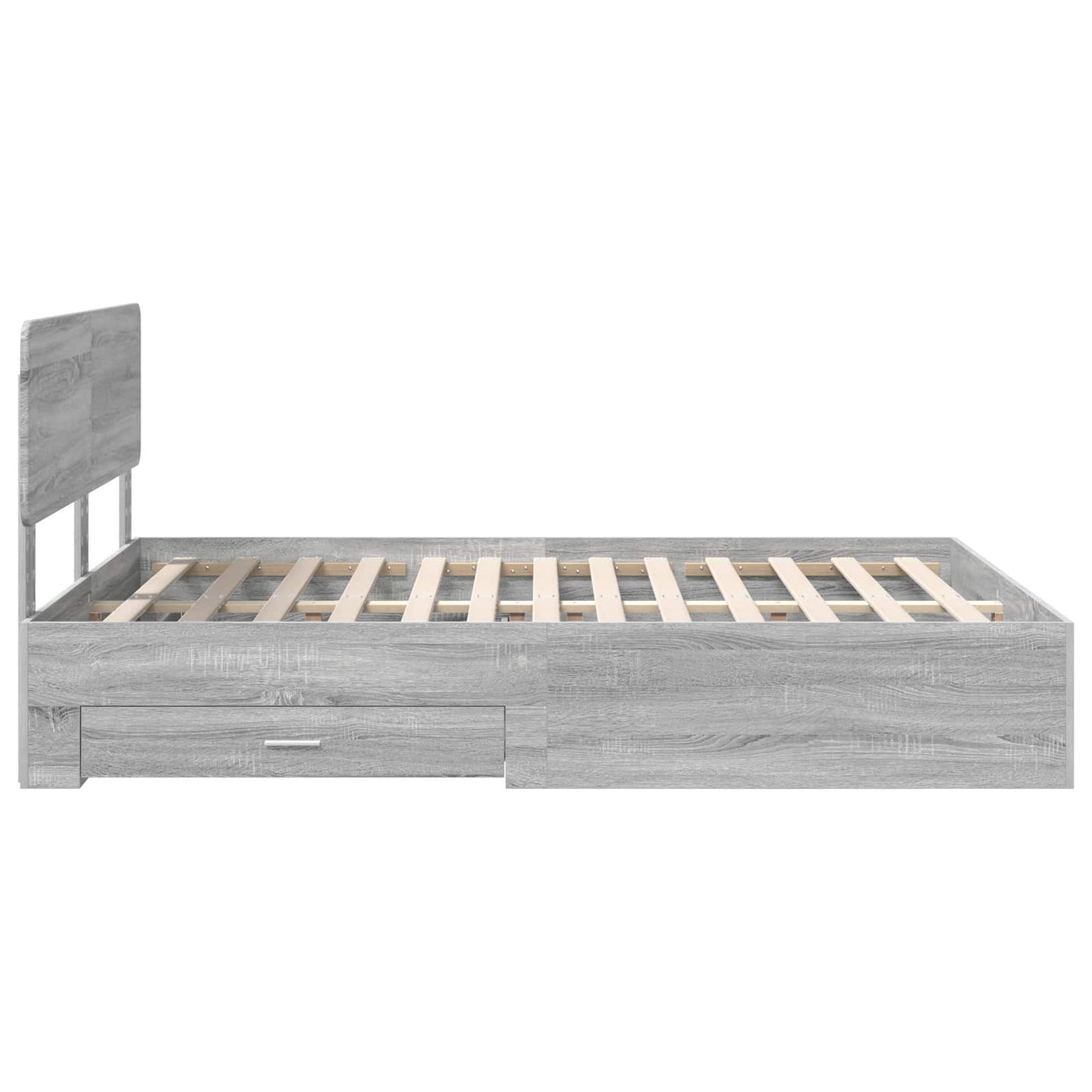 vidaXL Bettrahmen Graues Sonoma 140 x 200 cm Holzwerkstoff