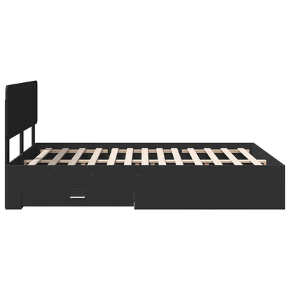 Bettrahmen mit Kopfteil Schwarz 140 x 190 cm Holzwerkstoff