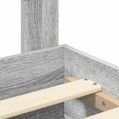 vidaXL Bettrahmen Graues Sonoma 120 x 200 cm Holzwerkstoff