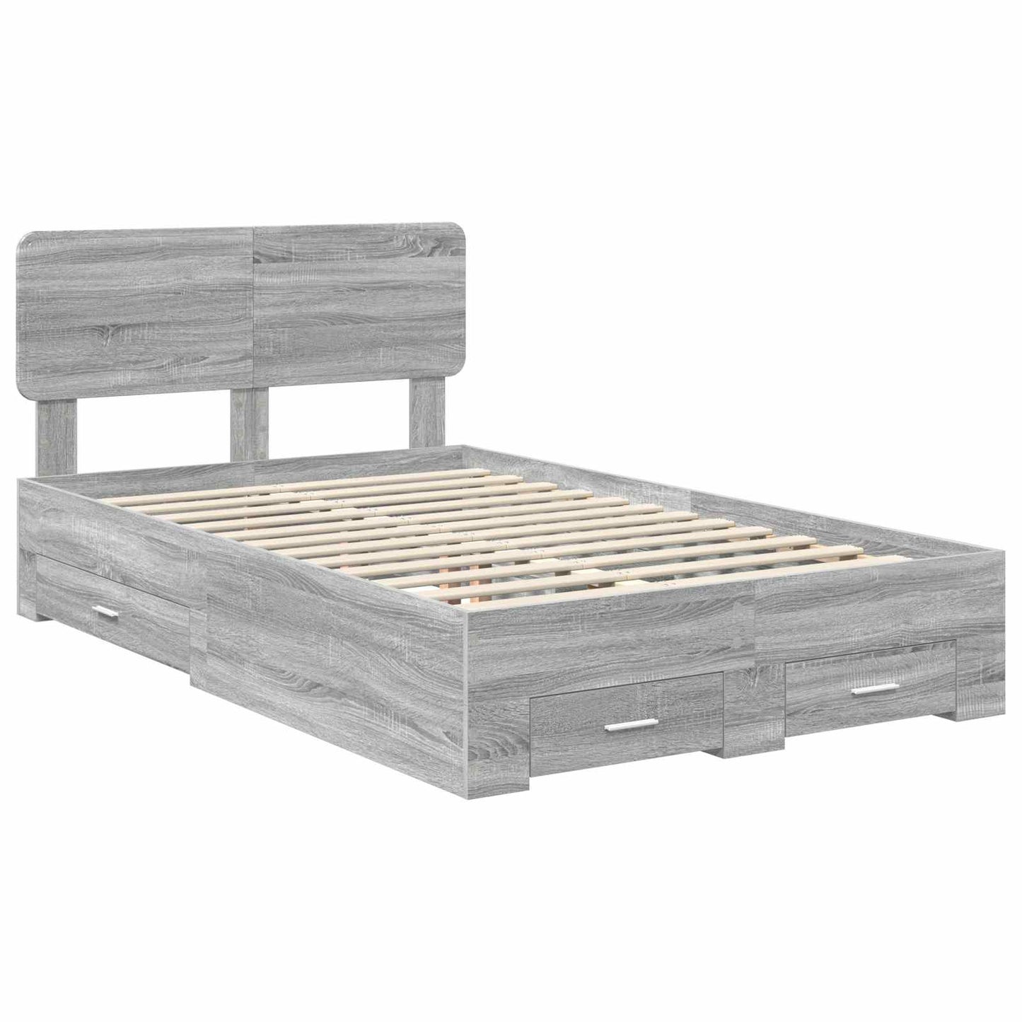 vidaXL Bettrahmen Graues Sonoma 120 x 200 cm Holzwerkstoff