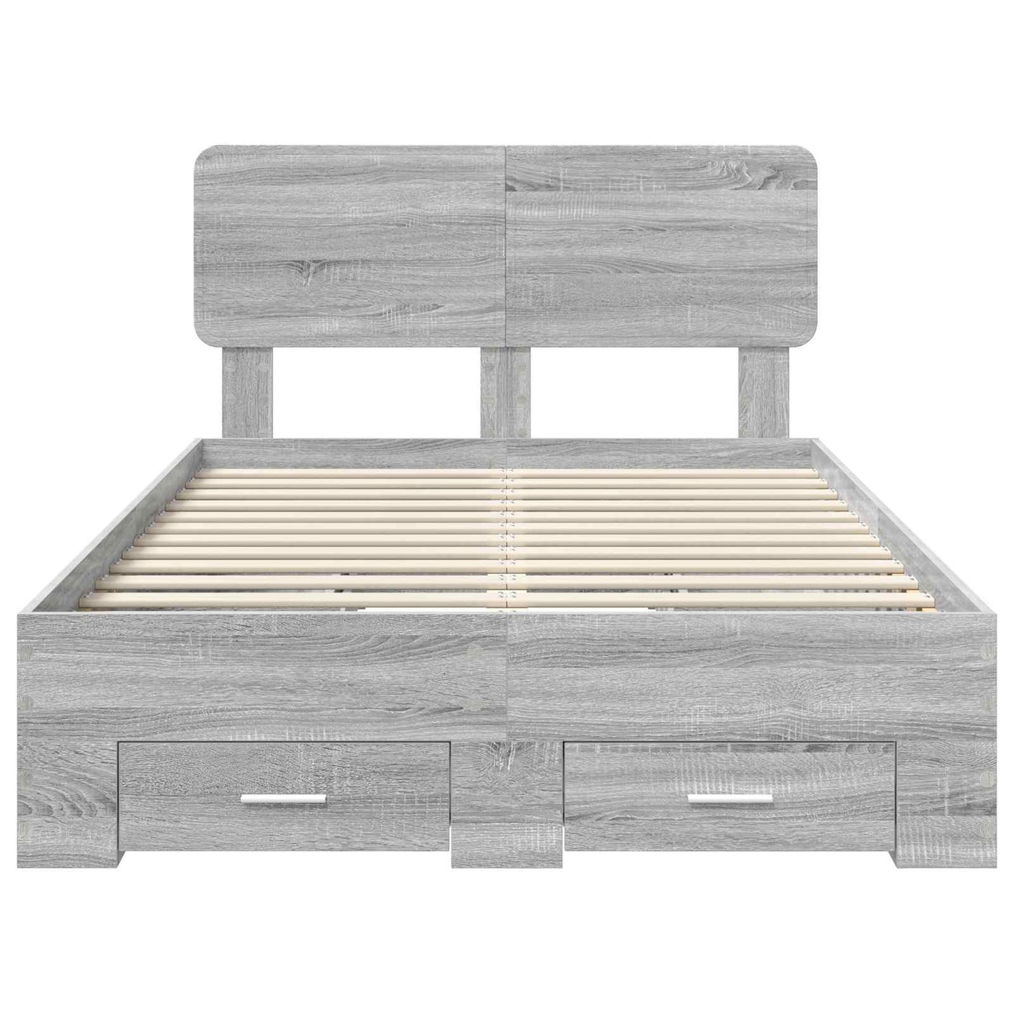 vidaXL Bettrahmen Graues Sonoma 120 x 200 cm Holzwerkstoff