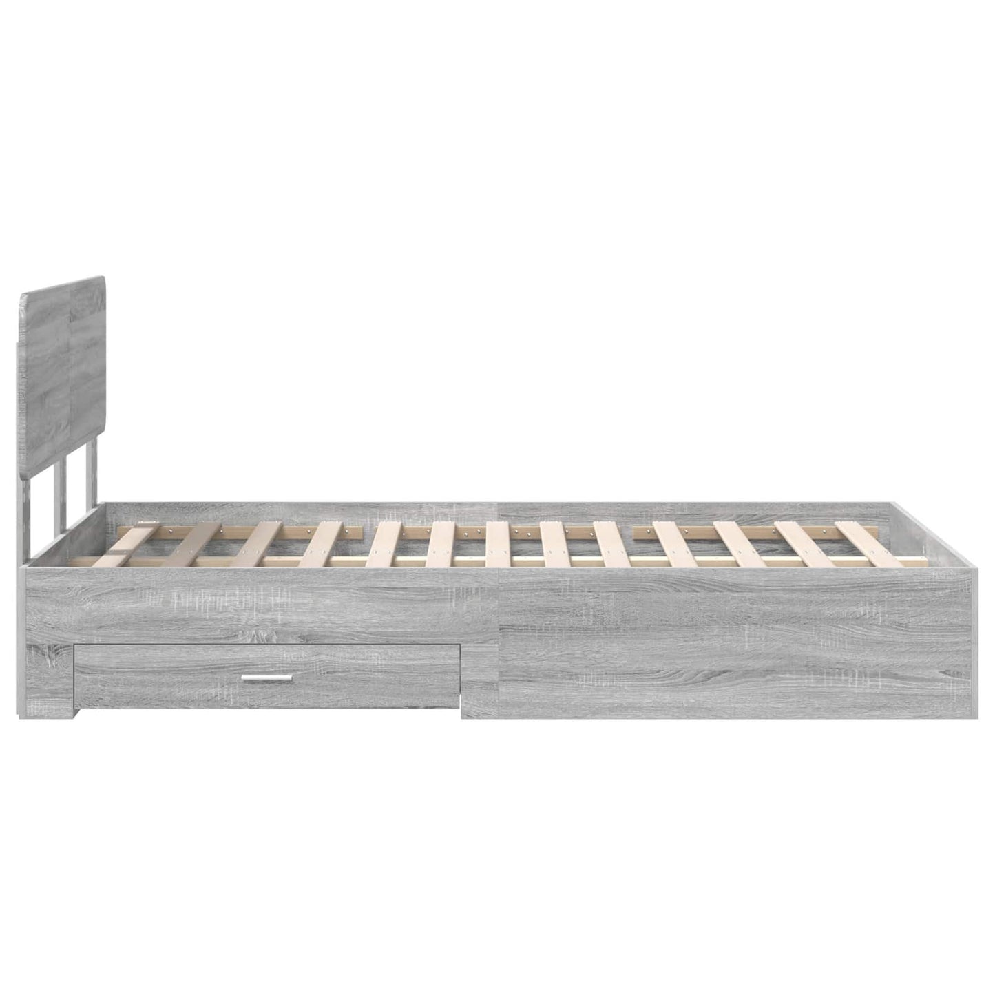 vidaXL Bettrahmen Graues Sonoma 120 x 200 cm Holzwerkstoff