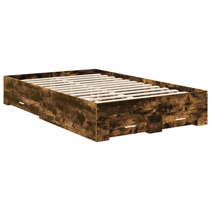 vidaXL Bettrahmen Geräucherte Eiche 120 x 190 cm Holzwerkstoff