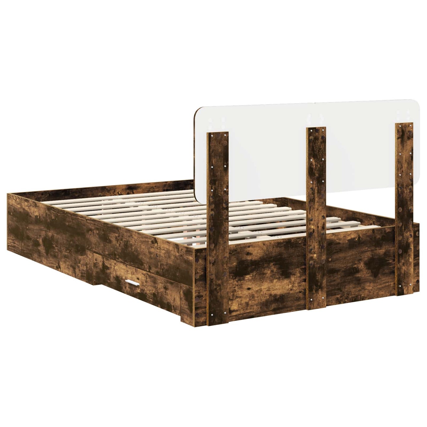 vidaXL Bettrahmen Geräucherte Eiche 120 x 190 cm Holzwerkstoff