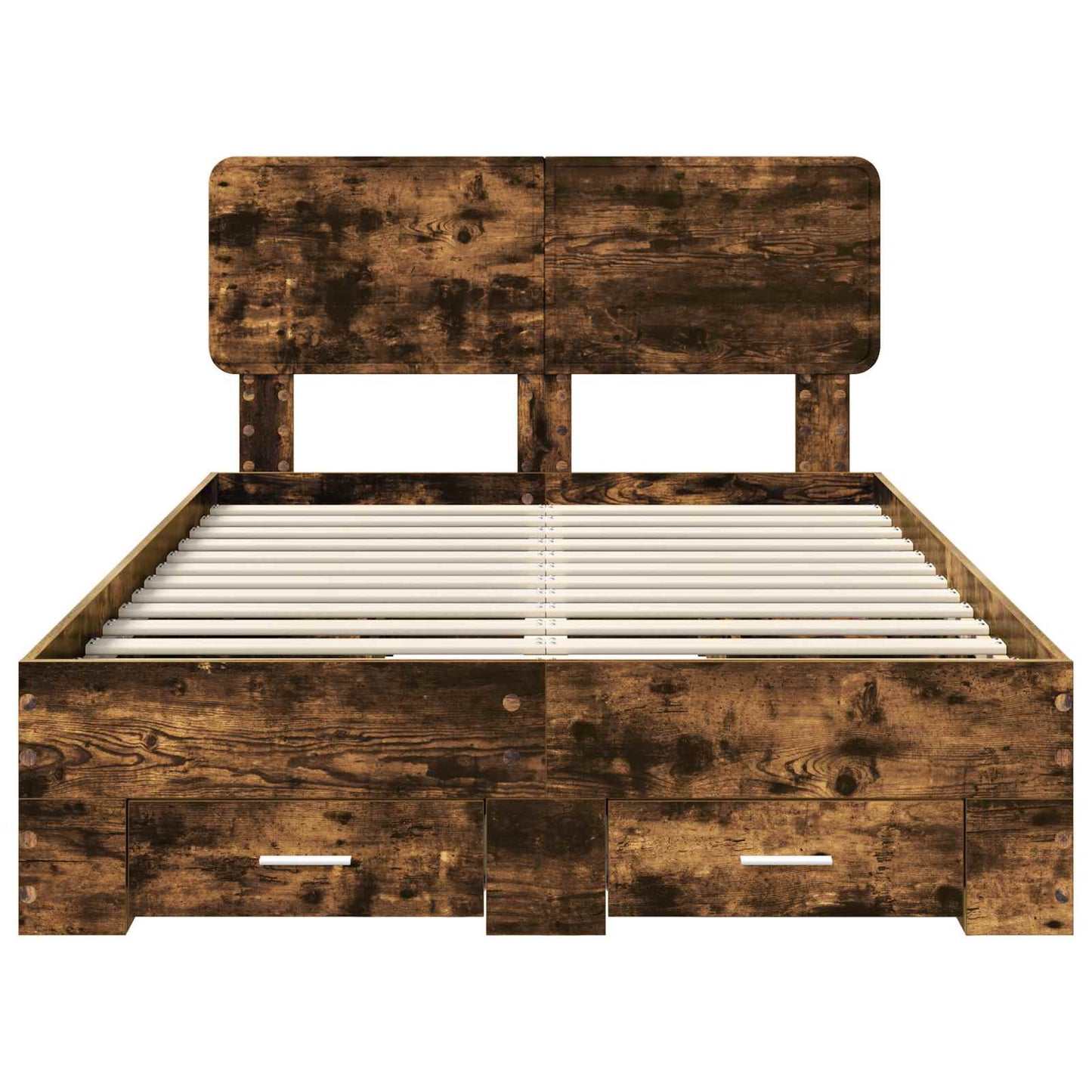 vidaXL Bettrahmen Geräucherte Eiche 120 x 190 cm Holzwerkstoff