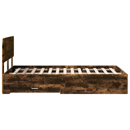 vidaXL Bettrahmen Geräucherte Eiche 120 x 190 cm Holzwerkstoff