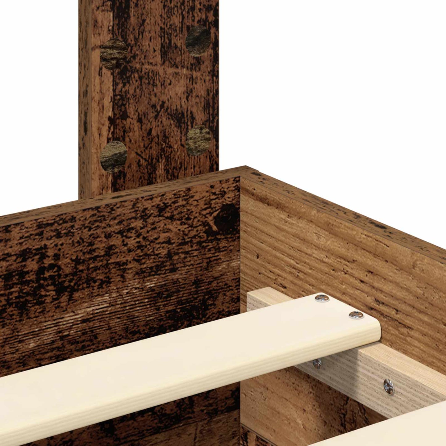 vidaXL Bettrahmen mit Kopfteil Altholz 120 x 190 cm Holzwerkstoff