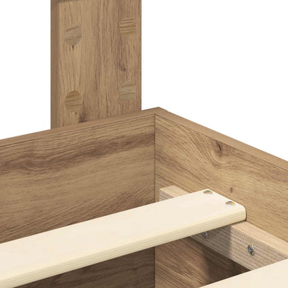 vidaXL Bettrahmen Artisan-Eiche 120 x 190 cm Holzwerkstoff